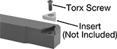Image of System. Front orientation. Exploded view. Contains Annotated. Lathe Tool Insert Holders. Turning Lathe Tool Insert Holders, STAC Insert Holder.