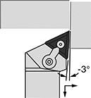 Image of Specification. Left-Hand Cutting Direction. Front orientation. Contains Annotated. Lathe Tool Insert Holders. Turning Lathe Tool Insert Holders, MTJN Insert Holder.