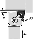 Image of Product. Front orientation. Contains Annotated. Lathe Tool Insert Holders. Turning Lathe Tool Insert Holders, MCLN Insert Holder, Left-Hand Cutting Direction.