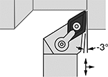 Image of Product. Left-Hand Cutting Direction. Front orientation. Contains Annotated. Lathe Tool Insert Holders. Turning Lathe Tool Insert Holders, MDJN Insert Holder.