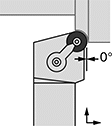 Image of Product. Front orientation. Contains Annotated. Lathe Tool Insert Holders. Turning Lathe Tool Insert Holders, MRGN Insert Holder, Left-Hand Cutting Direction.