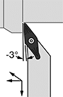 Image of Specification. Right-Hand Cutting Direction. Front orientation. Contains Annotated. Lathe Tool Insert Holders. Turning Lathe Tool Insert Holders, SVJB Insert Holder.