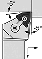 Image of Specification. Left-Hand Cutting Direction. Front orientation. Contains Annotated. Lathe Tool Insert Holders. Turning Lathe Tool Insert Holders, MWLN Insert Holder.
