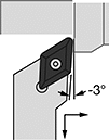 Image of Specification. Left-Hand Cutting Direction. Front orientation. Contains Annotated. Lathe Tool Insert Holders. Turning Lathe Tool Insert Holders, SDJC Insert Holder.
