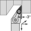 Image of Specification. Left-Hand Cutting Direction. Front orientation. Contains Annotated. Lathe Tool Insert Holders. Turning Lathe Tool Insert Holders, MVJN Insert Holder.