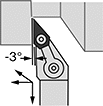 Image of Specification. Right-Hand Cutting Direction. Front orientation. Contains Annotated. Lathe Tool Insert Holders. Turning Lathe Tool Insert Holders, MVJN Insert Holder.