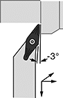 Image of Specification. Left-Hand Cutting Direction. Front orientation. Contains Annotated. Lathe Tool Insert Holders. Turning Lathe Tool Insert Holders, SVJB Insert Holder.