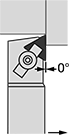 Image of Specification. Left-Hand Cutting Direction. Front orientation. Contains Annotated. Lathe Tool Insert Holders. Turning Lathe Tool Insert Holders, CTAP Insert Holder.