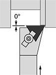 Image of Specification. Left-Hand Cutting Direction. Front orientation. Contains Annotated. Lathe Tool Insert Holders. Turning Lathe Tool Insert Holders, CTFP Insert Holder.