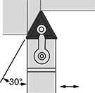 Image of Specification. Front orientation. Contains Annotated. Lathe Tool Insert Holders. Turning Lathe Tool Insert Holders, MTEN Insert Holder.