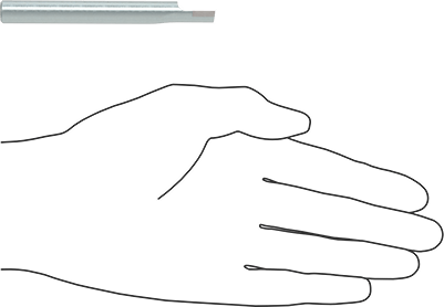 Image of Product. Side1 orientation. Contains SizingReference. Boring Lathe Tool, Round Shank, 3/8" Minimum Hole Diameter, 3-1/2" Overall Length .