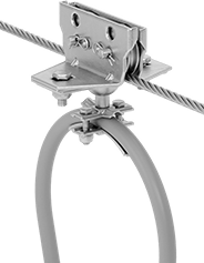 Image of ProductInUse. Front orientation. Cable and Hose Trolleys. Wire-Rope-Travel Hoist Cable and Hose Trolleys , For Round Cable/Air Hose, Style D.