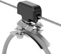 Image of ProductInUse. Front orientation. Cable and Hose Trolleys. Wire-Rope-Travel Hoist Cable and Hose Trolleys , For Round Cable/Air Hose, Style C.