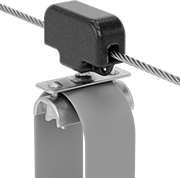 Image of ProductInUse. Front orientation. Cable and Hose Trolleys. Wire-Rope-Travel Hoist Cable and Hose Trolleys , For Flat Cable, Style E.
