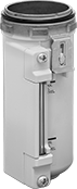 Image of Product. Front orientation. Compressed Air Lubricator Bowls. SMC Compressed Air Lubricator Bowls, Aluminum Bowl—Opaque with Sight Glass.