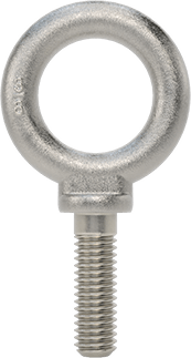 Image of Product. Front orientation. 304 Stainless Steel Eyebolt, with Shoulder-for Lifting, 3/8"-16 x 1-1/16" Thread Length .