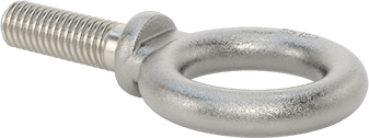 Image of Product. Top orientation. 304 Stainless Steel Eyebolt, with Shoulder-for Lifting, 3/8"-16 x 1-1/16" Thread Length .
