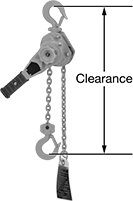 Image of Product. Front orientation. Contains Annotated. Hoists. Heavy Duty Lever Chain Hoists , Steel.