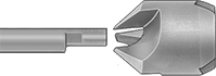 Image of ProductInUse. Front orientation. Countersinks. Reverse Countersinks for Rivets, 3 Flutes.
