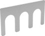 Image of Product. Front orientation. Shims. Sold Individually, Multislot, 3 Slots.