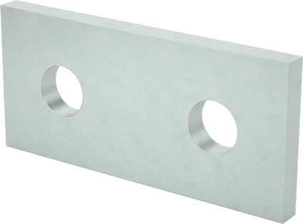 Image of Product. Front orientation. Strut Channel Bracket, Straight, Zinc-Plated Steel, 3-1/2" Long.