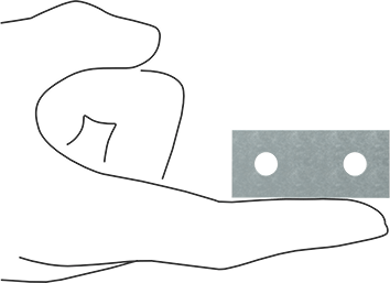 Image of Product. Side1 orientation. Contains SizingReference. Strut Channel Bracket, Straight, Zinc-Plated Steel, 1-7/8" Long.