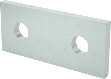 Image of Product. Front orientation. Strut Channel Bracket, Straight, Zinc-Plated Steel, 1-7/8" Long.
