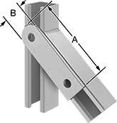 Image of ProductInUse. Front orientation. Contains Annotated. Strut Channel Framing and Fittings. Surface Strut Channel Brackets, Style 5.