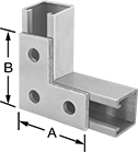 Image of ProductInUse. Front orientation. Contains Annotated. Strut Channel Framing and Fittings. Surface Strut Channel Brackets, Style 8.