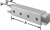 Image of ProductInUse. Front orientation. Contains Annotated. Strut Channel Framing and Fittings. Wraparound Strut Channel Brackets, Style 3.