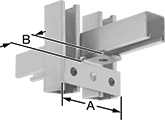 Image of ProductInUse. Front orientation. Contains Annotated. Strut Channel Framing and Fittings. Corner Strut Channel Brackets, Style 8.