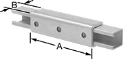 Image of ProductInUse. Front orientation. Contains Annotated. Strut Channel Framing and Fittings. Wraparound Strut Channel Brackets, Style 2.