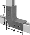 Image of ProductInUse. Front orientation. Contains Annotated. Strut Channel Framing and Fittings. Wraparound Strut Channel Brackets, Style 6.