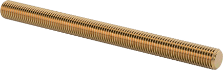 Image of Product. Front orientation. High-Strength Steel Threaded Rod, Zinc-Yellow-Chromate Plated, 5/16"-24 Thread Size, 4" Long.