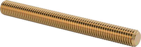 Image of Product. Front orientation. High-Strength Steel Threaded Rod, Zinc Yellow-Chromate Plated, 1/2"-13 Thread Size, 5" Long.