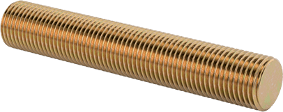 Image of Product. Front orientation. High-Strength Steel Threaded Rod, Zinc Yellow-Chromate Plated, 1/2"-20 Thread Size, 3" Long.
