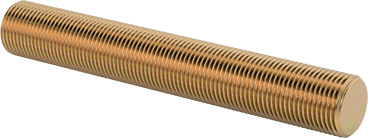 Image of Product. Front orientation. High-Strength Steel Threaded Rod, Zinc Yellow-Chromate Plated, 7/8"-14 Thread Size, 6" Long.