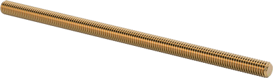 Image of Product. Front orientation. High-Strength Steel Threaded Rod, Zinc Yellow-Chromate Plated, 3/8"-16 Thread Size, 8" Long.