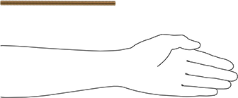 Image of Product. Side1 orientation. Contains SizingReference. High-Strength Steel Threaded Rod, Zinc Yellow-Chromate Plated, 3/8"-16 Thread Size, 8" Long.