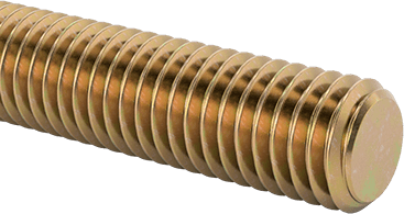 Image of Product. Front orientation. High-Strength Steel Threaded Rod, Zinc Yellow-Chromate Plated, 1/2"-13 Thread Size, 8 Feet Long.