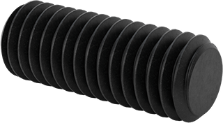 Image of Product. Front orientation. High-Strength Black-Oxide Steel Threaded Rod, 3/8"-16 Thread Size, 1" Long.