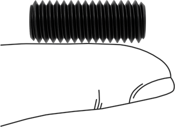 Image of Product. Side1 orientation. Contains SizingReference. High-Strength Black-Oxide Steel Threaded Rod, 3/8"-16 Thread Size, 1" Long.