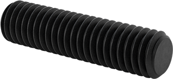 Image of Product. Front orientation. High-Strength Black-Oxide Steel Threaded Rod, 3/8"-16 Thread Size, 1-1/2" Long.