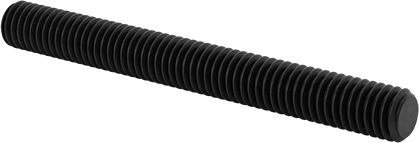 Image of Product. Front orientation. High-Strength Black-Oxide Steel Threaded Rod, 3/8"-16 Thread Size, 3-1/2" Long.