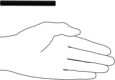 Image of Product. Side1 orientation. Contains SizingReference. High-Strength Black-Oxide Steel Threaded Rod, 3/8"-16 Thread Size, 3-1/2" Long.