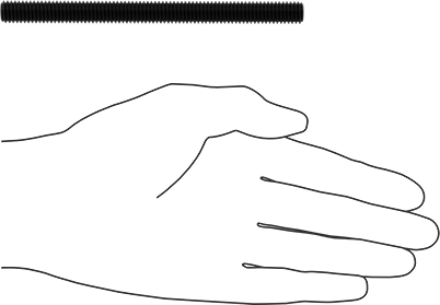 Image of Product. Side1 orientation. Contains SizingReference. High-Strength Black-Oxide Steel Threaded Rod, 3/8"-16 Thread Size, 5" Long.