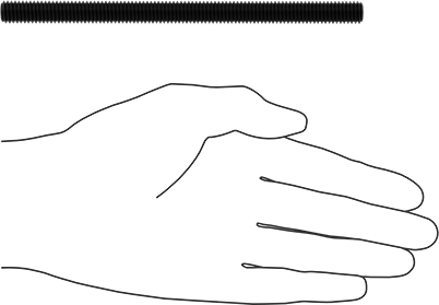 Image of Product. Side1 orientation. Contains SizingReference. High-Strength Black-Oxide Steel Threaded Rod, 3/8"-16 Thread Size, 6" Long.