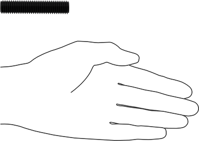 Image of Product. Side1 orientation. Contains SizingReference. High-Strength Black-Oxide Steel Threaded Rod, 1/2"-13 Thread Size, 2-1/2" Long.