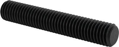 Image of Product. Front orientation. High-Strength Black-Oxide Steel Threaded Rod, 1/2"-13 Thread Size, 3" Long.