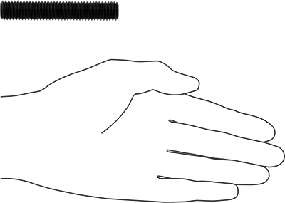 Image of Product. Side1 orientation. Contains SizingReference. High-Strength Black-Oxide Steel Threaded Rod, 1/2"-13 Thread Size, 3" Long.
